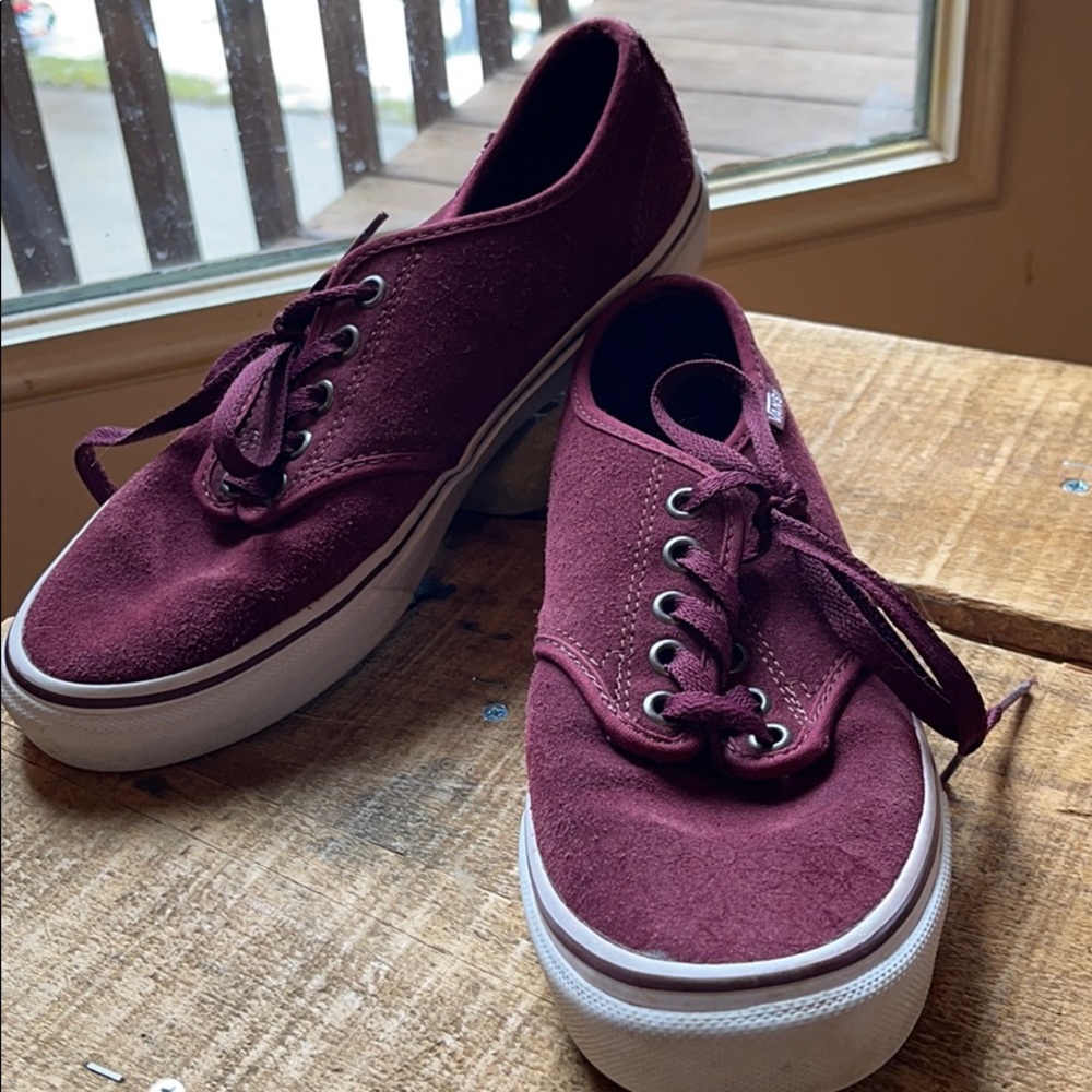 Vans Maroon Suede Shoe Sz 7.5